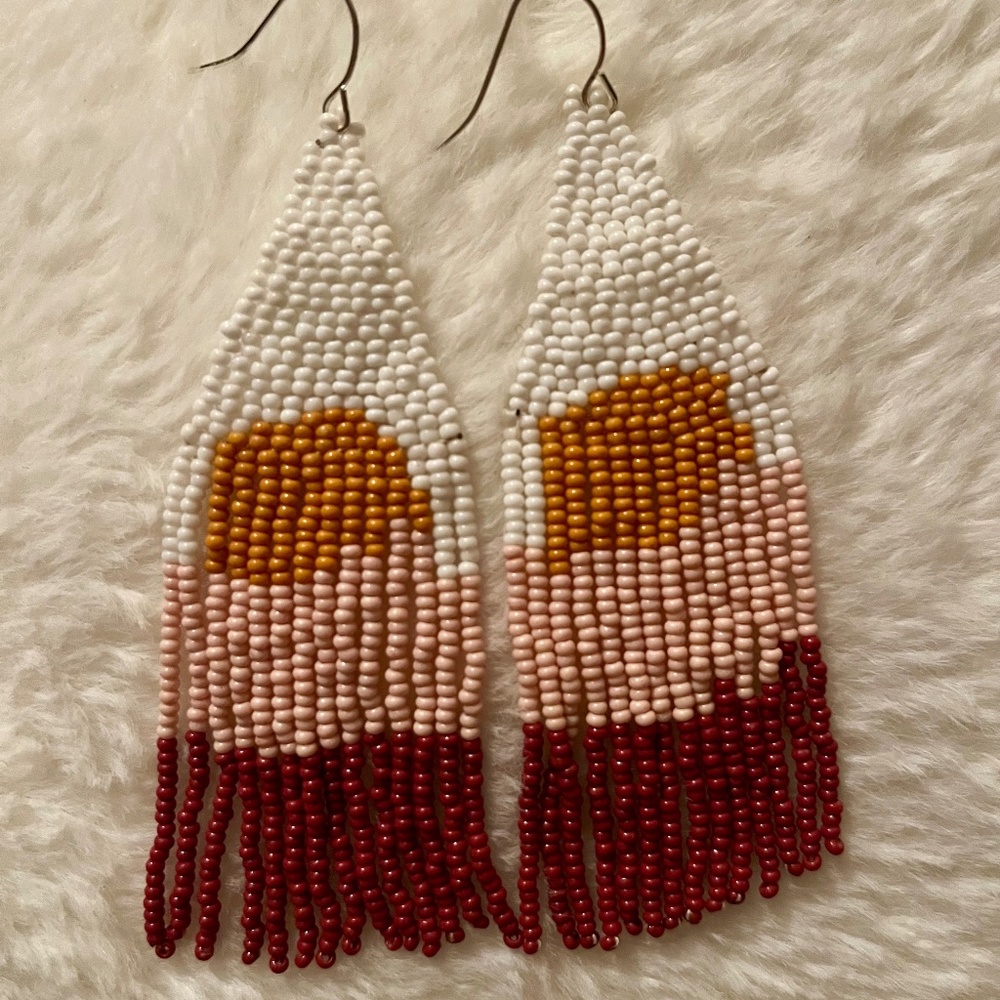 Sunset Hand beaded Earrings